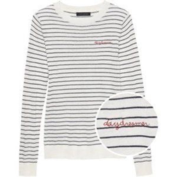 Banana Republic daydreamer cream and navy striped knit - Picture 2 of 4